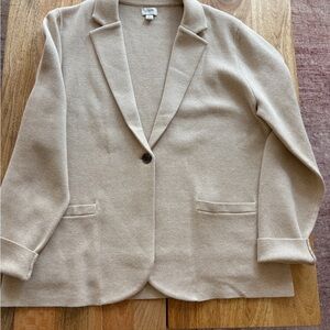 J. Crew Factory Beige/Cream Schoolboy Sweater Blazer, Size L